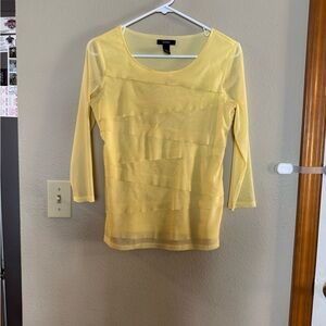 Alfani Yellow Women's Blouse. Sheer, Size S, Excellent Condition.